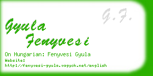 gyula fenyvesi business card